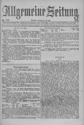 Allgemeine Zeitung Samstag 19. Juni 1875