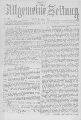 Allgemeine Zeitung Donnerstag 1. Juli 1875