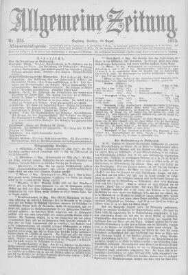 Allgemeine Zeitung Sonntag 22. August 1875