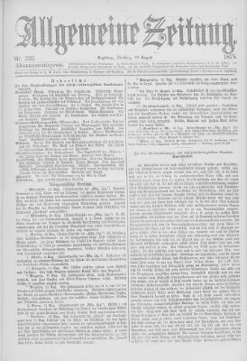 Allgemeine Zeitung Dienstag 24. August 1875