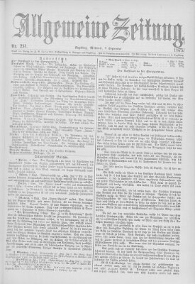 Allgemeine Zeitung Mittwoch 8. September 1875