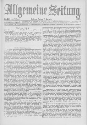 Allgemeine Zeitung Montag 13. September 1875