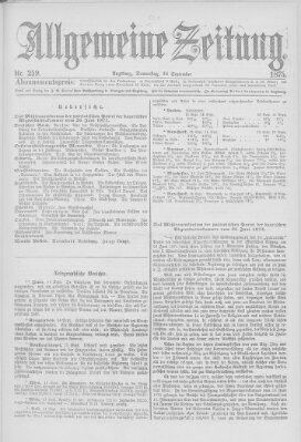 Allgemeine Zeitung Donnerstag 16. September 1875