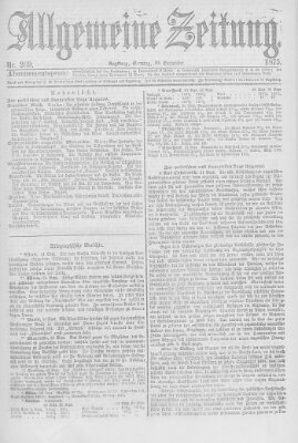 Allgemeine Zeitung Sonntag 26. September 1875