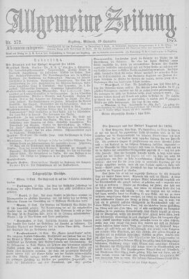 Allgemeine Zeitung Mittwoch 29. September 1875