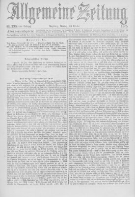 Allgemeine Zeitung Montag 25. Oktober 1875