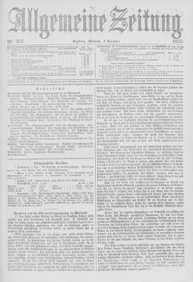Allgemeine Zeitung Mittwoch 3. November 1875