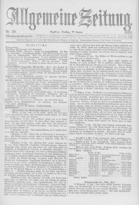 Allgemeine Zeitung Dienstag 29. Januar 1878
