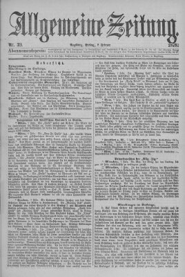 Allgemeine Zeitung Freitag 8. Februar 1878