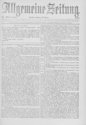 Allgemeine Zeitung Montag 11. Februar 1878