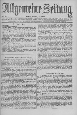 Allgemeine Zeitung Mittwoch 13. Februar 1878
