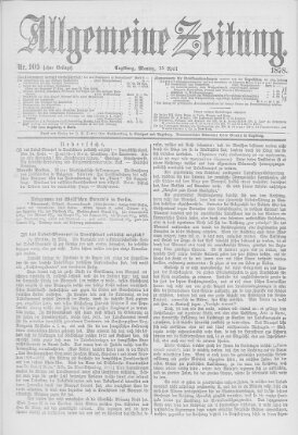 Allgemeine Zeitung Montag 15. April 1878