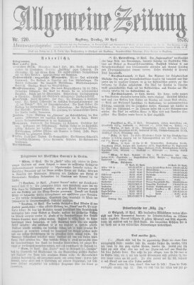 Allgemeine Zeitung Dienstag 30. April 1878