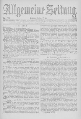 Allgemeine Zeitung Dienstag 25. Juni 1878