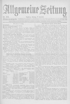 Allgemeine Zeitung Sonntag 29. September 1878