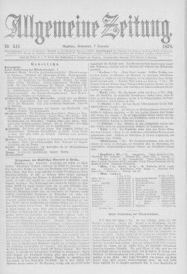 Allgemeine Zeitung Samstag 7. Dezember 1878