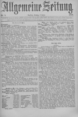 Allgemeine Zeitung Sonntag 5. Januar 1879