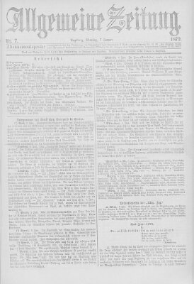 Allgemeine Zeitung Dienstag 7. Januar 1879