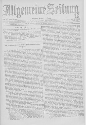 Allgemeine Zeitung Montag 13. Januar 1879
