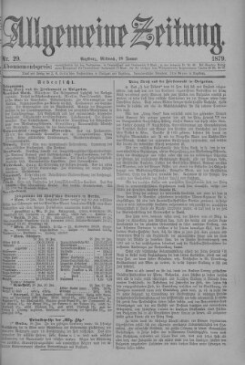 Allgemeine Zeitung Mittwoch 29. Januar 1879