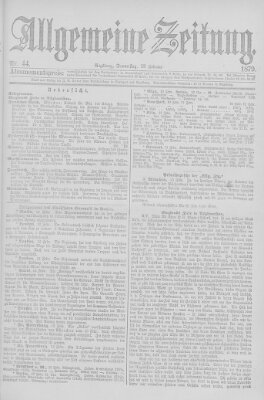 Allgemeine Zeitung Donnerstag 13. Februar 1879