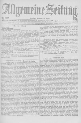 Allgemeine Zeitung Mittwoch 27. August 1879