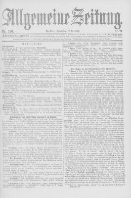 Allgemeine Zeitung Donnerstag 6. November 1879