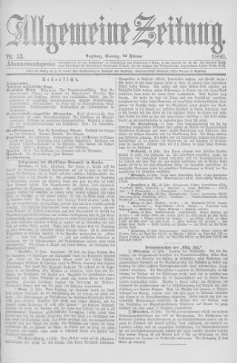 Allgemeine Zeitung Sonntag 22. Februar 1880