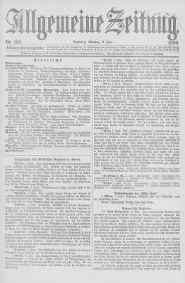 Allgemeine Zeitung Sonntag 6. Juni 1880