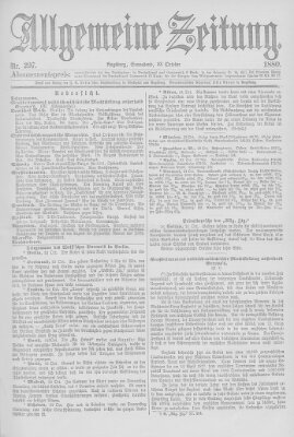 Allgemeine Zeitung Samstag 23. Oktober 1880