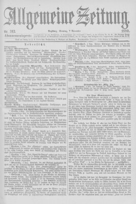 Allgemeine Zeitung Sonntag 7. November 1880