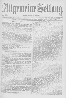 Allgemeine Zeitung Mittwoch 17. November 1880