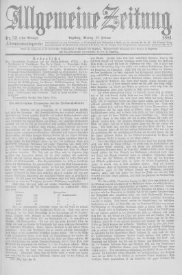 Allgemeine Zeitung Montag 21. Februar 1881
