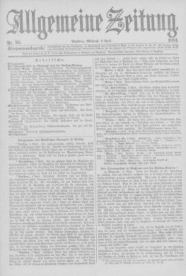 Allgemeine Zeitung Mittwoch 6. April 1881