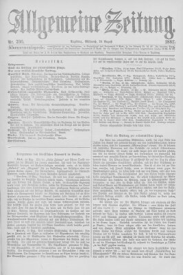 Allgemeine Zeitung Mittwoch 24. August 1881