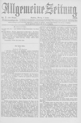 Allgemeine Zeitung Montag 2. Januar 1882