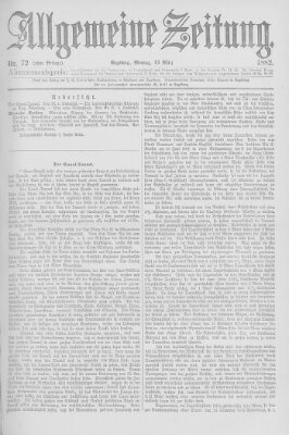 Allgemeine Zeitung Montag 13. März 1882