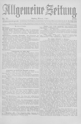 Allgemeine Zeitung Mittwoch 5. April 1882