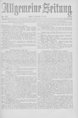 Allgemeine Zeitung Donnerstag 27. April 1882