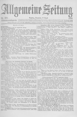Allgemeine Zeitung Samstag 26. August 1882