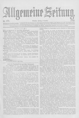 Allgemeine Zeitung Freitag 6. Oktober 1882