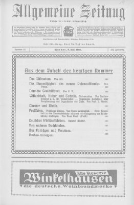 Allgemeine Zeitung Sonntag 8. Mai 1921