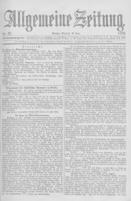 Allgemeine Zeitung Mittwoch 14. März 1883