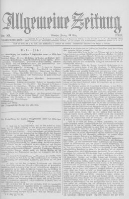Allgemeine Zeitung Freitag 30. März 1883