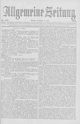 Allgemeine Zeitung Samstag 30. Juni 1883