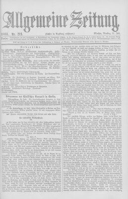 Allgemeine Zeitung Dienstag 31. Juli 1883