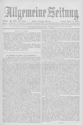 Allgemeine Zeitung Montag 29. Oktober 1883