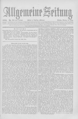 Allgemeine Zeitung Montag 24. März 1884
