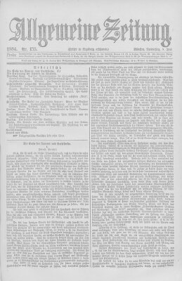 Allgemeine Zeitung Donnerstag 5. Juni 1884