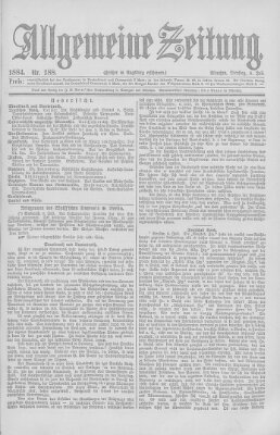 Allgemeine Zeitung Dienstag 8. Juli 1884